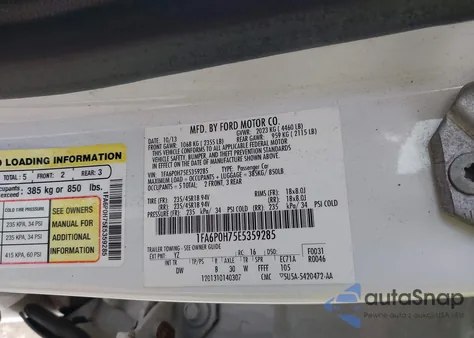 2014 Ford Fusion Se из США, поврежденный, VIN 1FA6P0H75E5359285